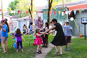 People dancing at the Slow Dance Masquerade.
